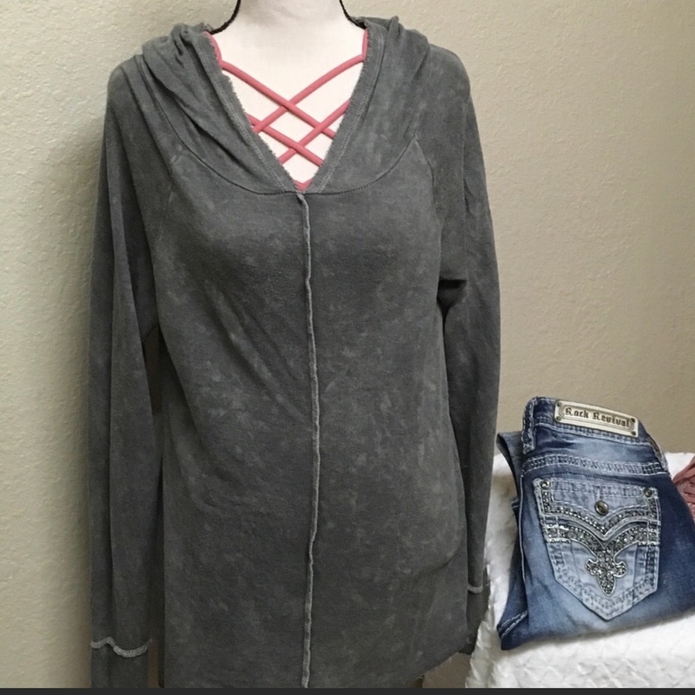 Gilded Intent V Neck lightweight hoodie